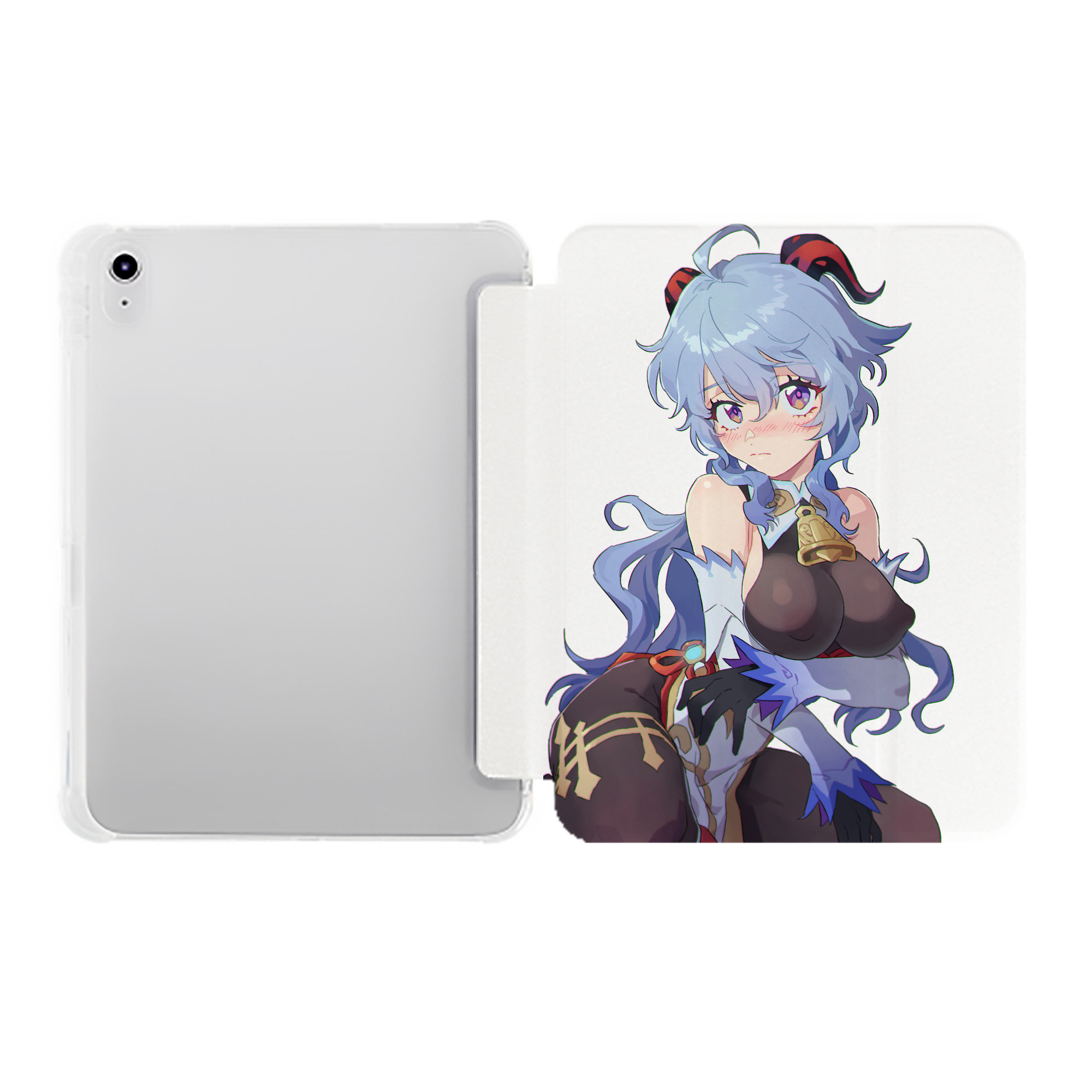 げんし神 甘雨 かんう genshin Ganyu IPad ケース ペン収納付き 三つ折りスタンド PUレザー×シリコン 対応機種9.5/10.5/10.9インチ
